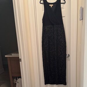 Elegant Black Sequin Sleeveless Dress
